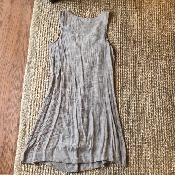 Tan with black and white sleeveless dress - Picture 3 of 3